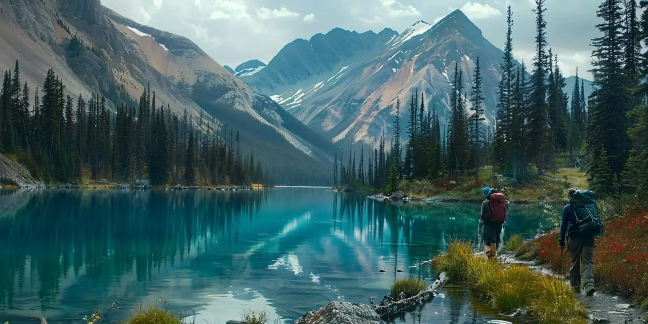 Canadian Rockies mountains and turquoise lake